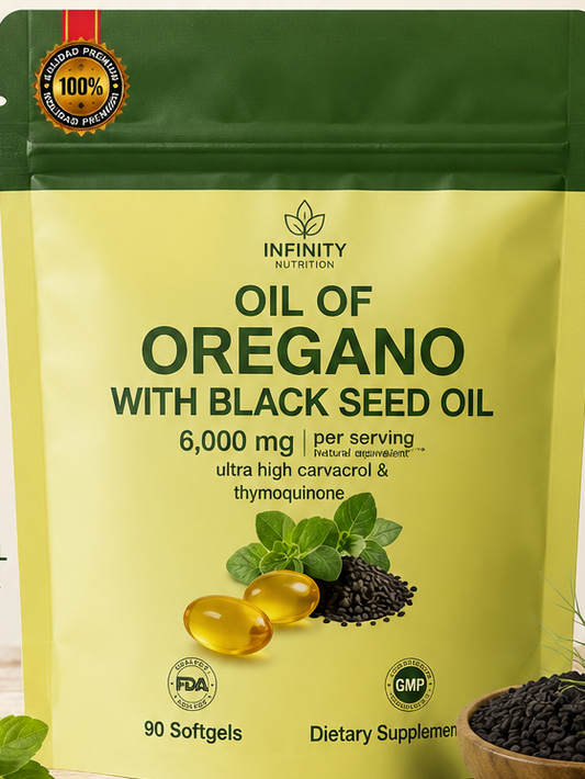 OREGANO OIL + BLACK SEED OIL 6000 MG (90 SOFGEL)